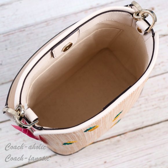 NWT Kate Spade Darcy Pineapple Embroidered Bucket Bag Crossbody & Wallet *SET* - Picture 10 of 16